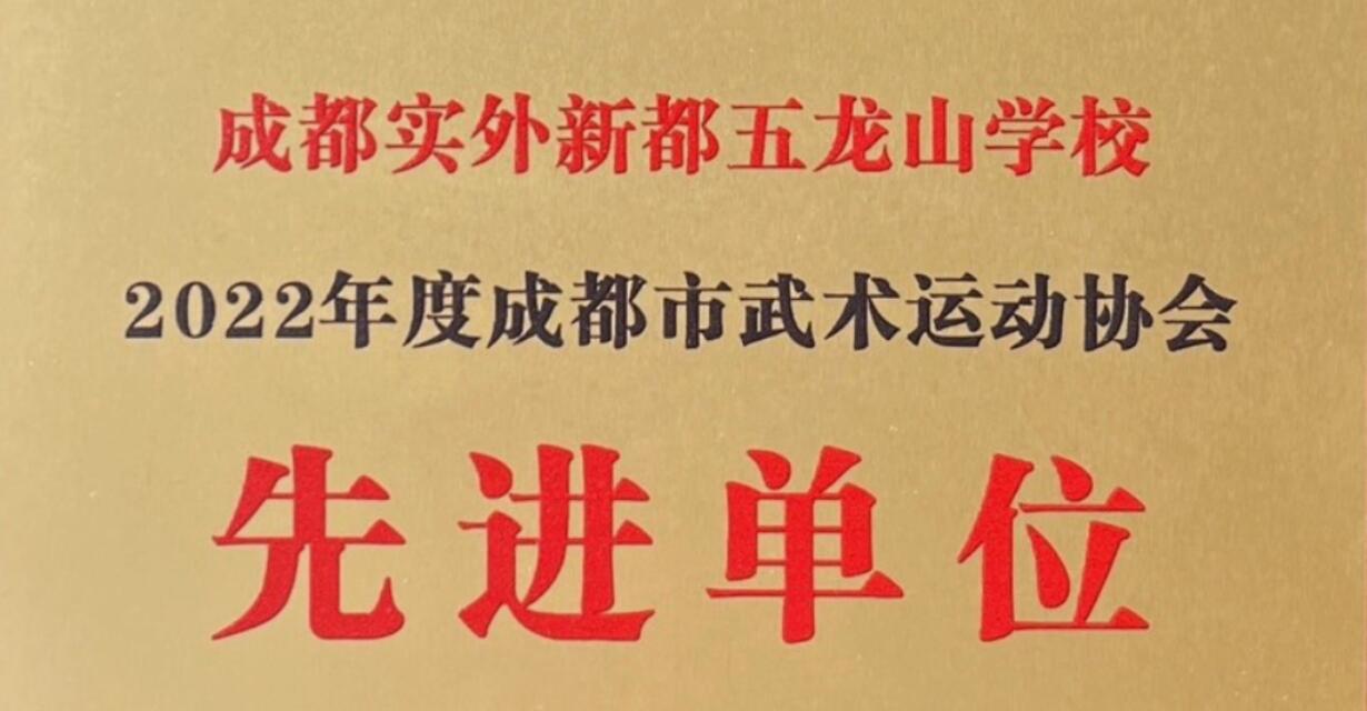 2022年度成都市武術運動協會先進單位